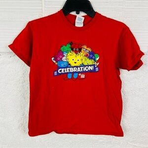 DELTA Red happy animal face Celebration kids heart challenge, Kids T-Shirt SZ L